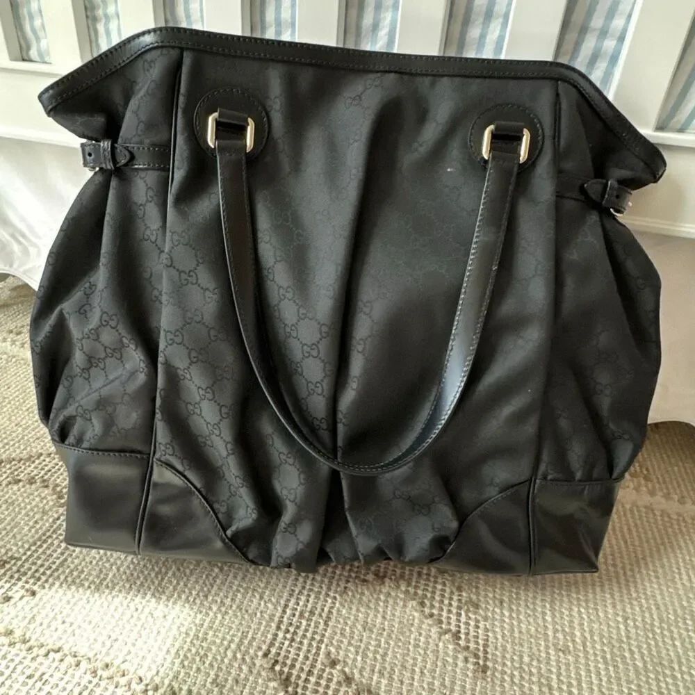 Gucci GG Canvas Full Moon Tote Bag Black - Picture 5 of 16